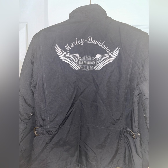 Harley Davidson Jacket Ladies Womens Size Medium Black Quilted/Nylon - Picture 11 of 16